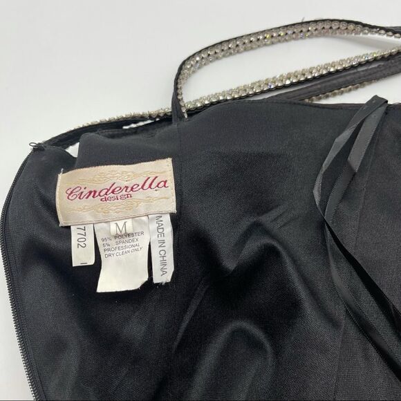 Cinderella Design Studded One Shoulder Black Long Gown MEDIUM - Picture 11 of 16